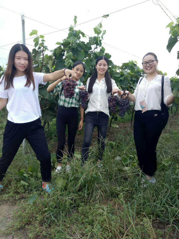 摘到葡萄好開心有木有？